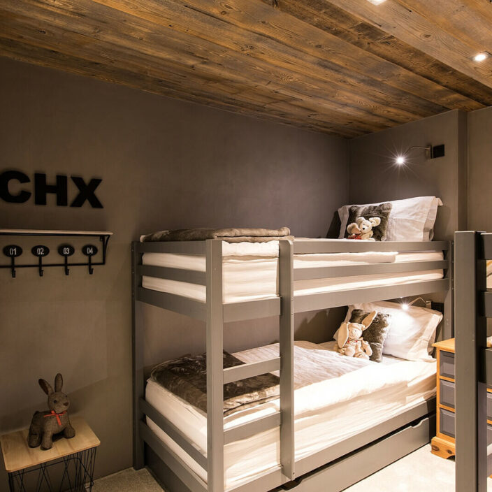 Bedroom 5, two sets of bunk beds, with ensuite shower room
